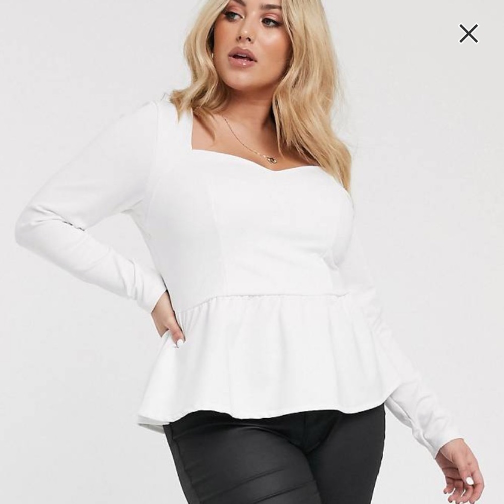 Asos Curve - Scuba Peplum Top